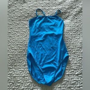 Elegant Blue Women's One Piece dance leotard 
Medium adult